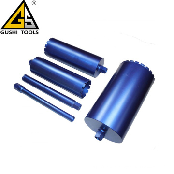 Diamond core drill bit with segmented type is used for drilling cured concrete, reinforced concrete, brick and block.